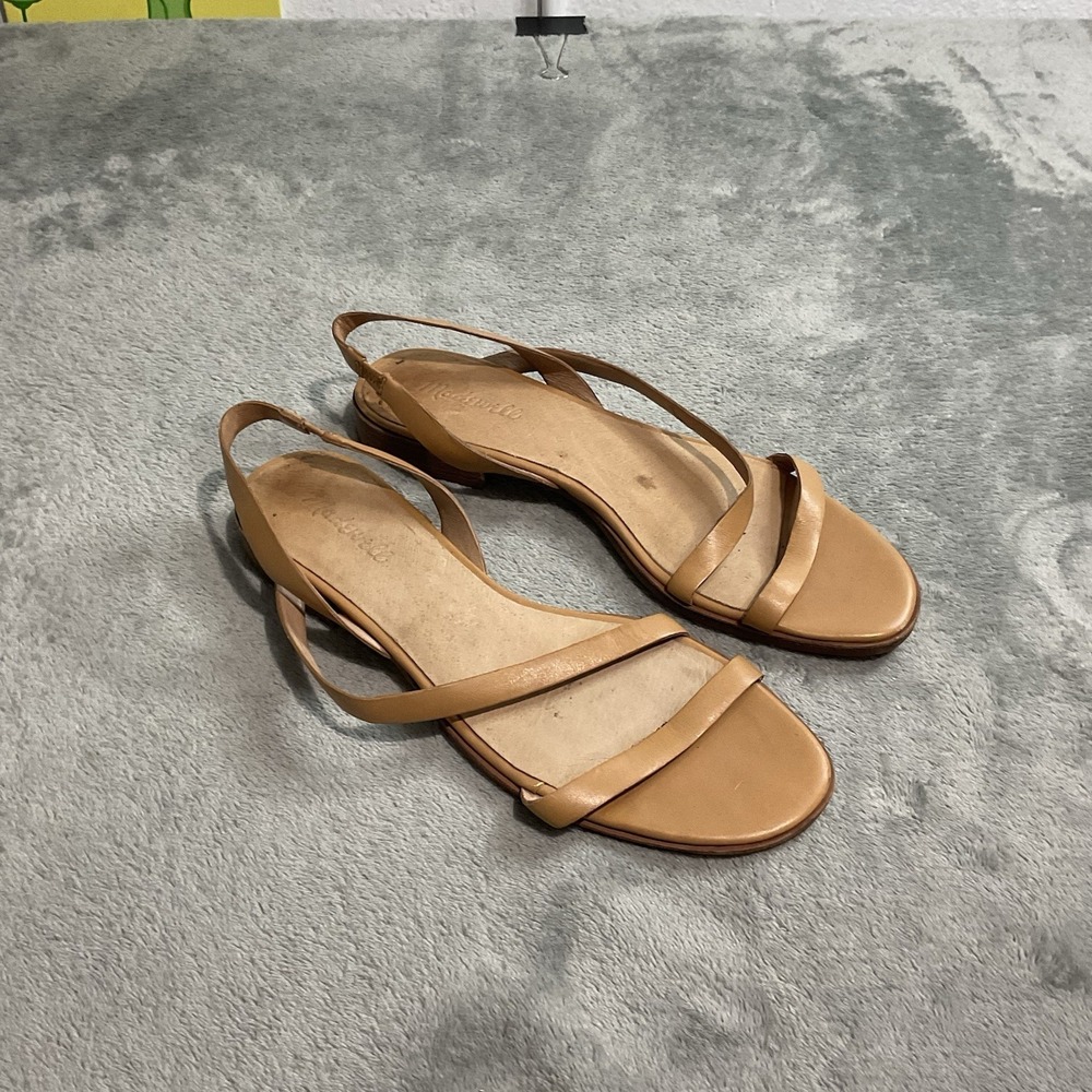 Madewell Heidi Slingback Sandals Beige Leather Womens Size 10 Beach Summer